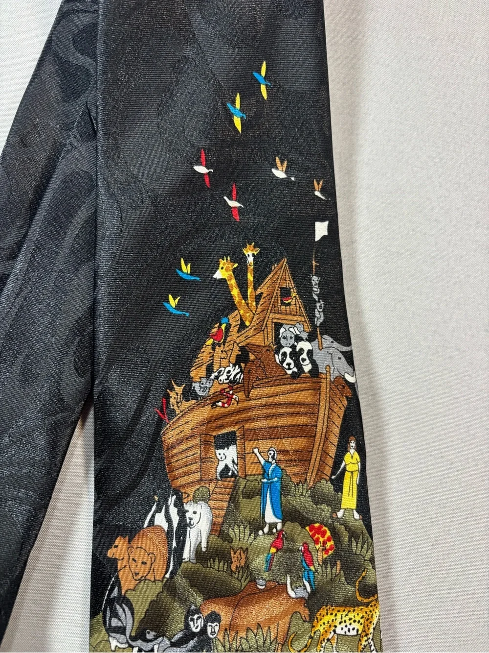 Gospitality Black Noah's Ark Scene Men's Tie